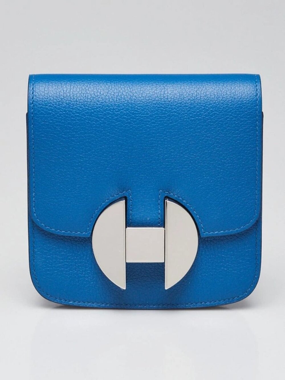 Hermes Bleu Zellige Evercolor Leather Palladium Plated 2002 Wallet